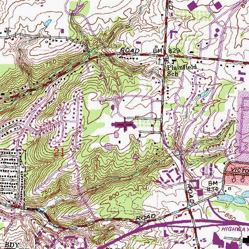Topographic Map of Raymond Walters Branch University of Cincinnati, OH