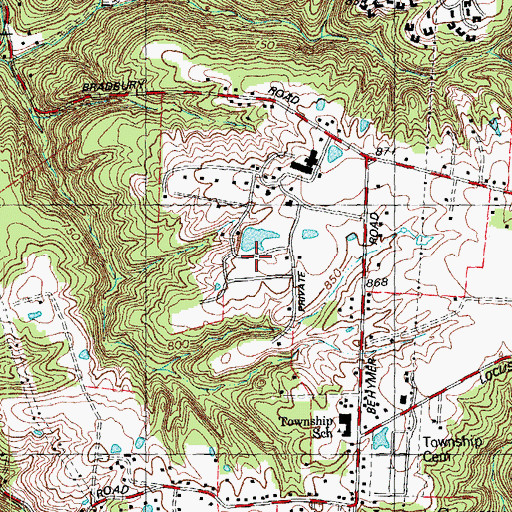 Topographic Map of Warrenton Farms Dam, OH