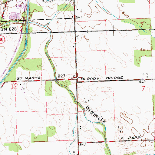 Topographic Map of Elm Tree School (historical), OH