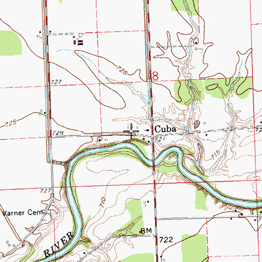 Topographic Map of Saint Isadores Cemetery, OH