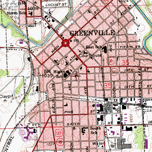 Topographic Map of Evangelical United Methodist Church, OH