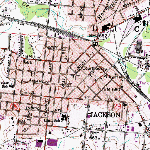 Topographic Map of Grace United Methodist Church, OH