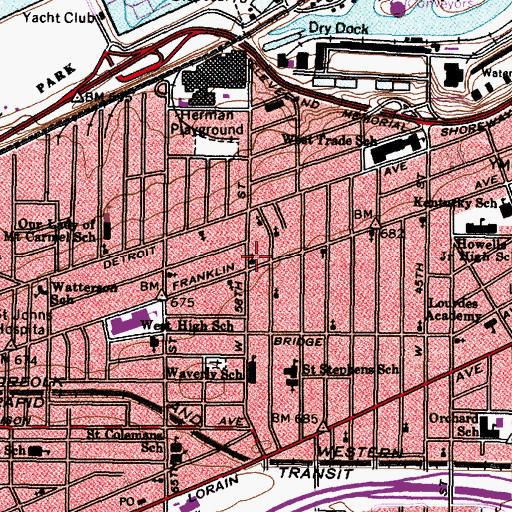 Topographic Map of Bethany Evangelical Lutheran Church, OH