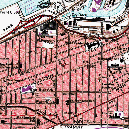 Topographic Map of Gethsemane Evangelical Lutheran Church, OH