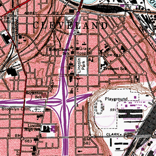 Topographic Map of Saint George Orthodox Church, OH