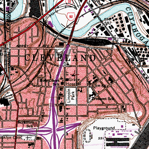 Topographic Map of Saint Vladimir Ukrainian Orthodox Church, OH