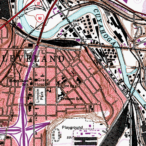 Topographic Map of Saints Peter and Paul Byzantine Catholic Church, OH