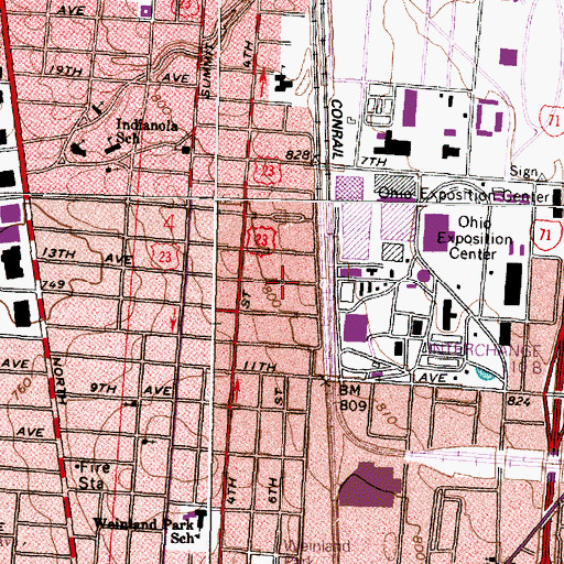 Topographic Map of Living Hope Fellowship Church, OH