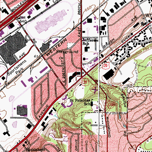 Topographic Map of Euclid Shopping Center, OH