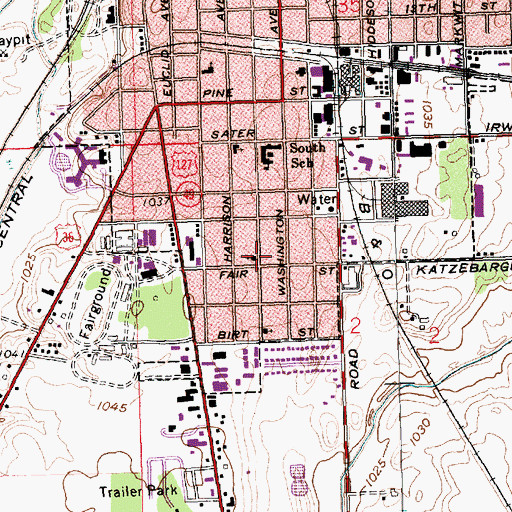 Topographic Map of Church of the Nazarene, OH