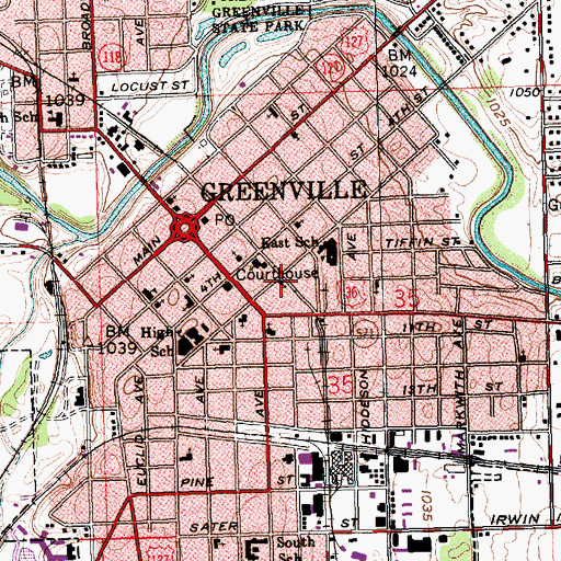 Topographic Map of First Church of Christ Scientist, OH