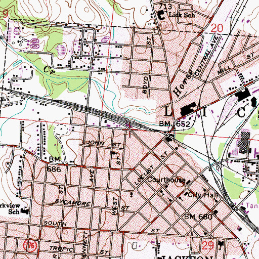 Topographic Map of Church of God, OH