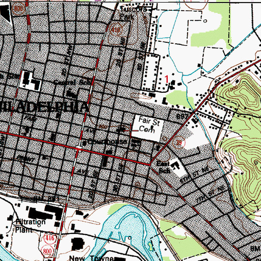Topographic Map of Church of the Nazarene, OH
