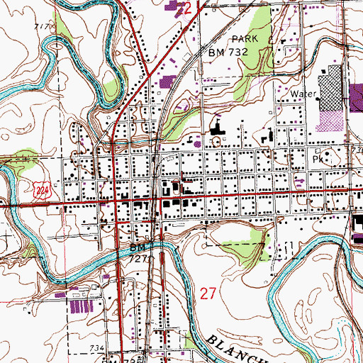 Topographic Map of Putnam County Jail, OH