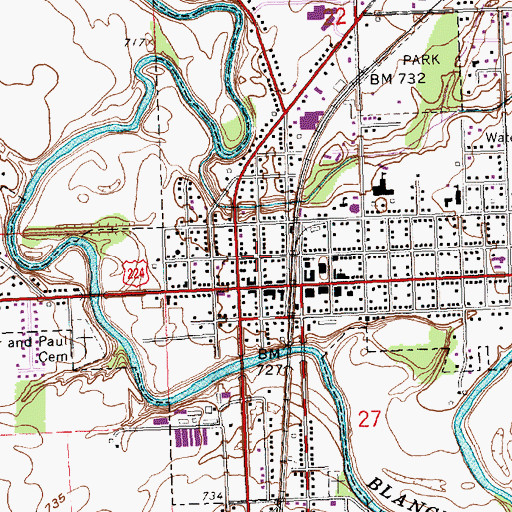 Topographic Map of West School (historical), OH