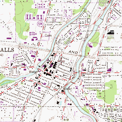 Topographic Map of First Congregational Church, OH