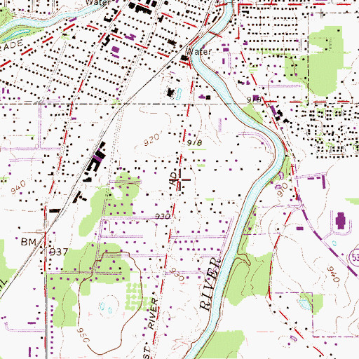 Topographic Map of Maderite Heights, OH