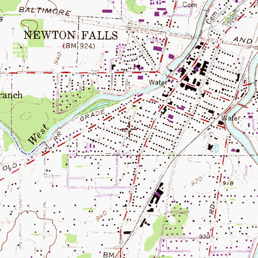 Topographic Map of Newton Heights, OH