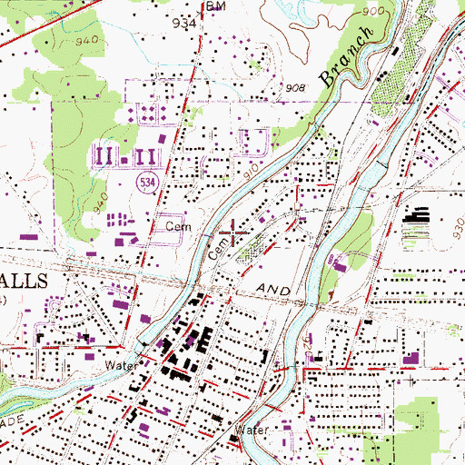 Topographic Map of Saint Marys Roman Catholic Church, OH