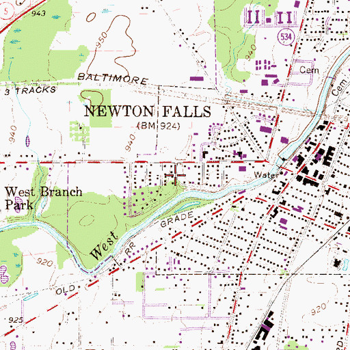 Topographic Map of West River Park, OH