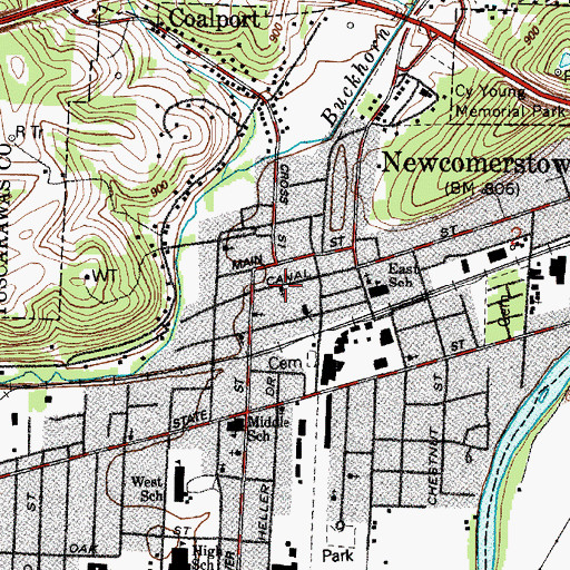 Topographic Map of First Presbyterian Church, OH