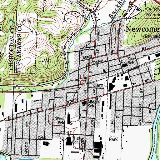 Topographic Map of Rescue Mission Tabernacle (historical), OH