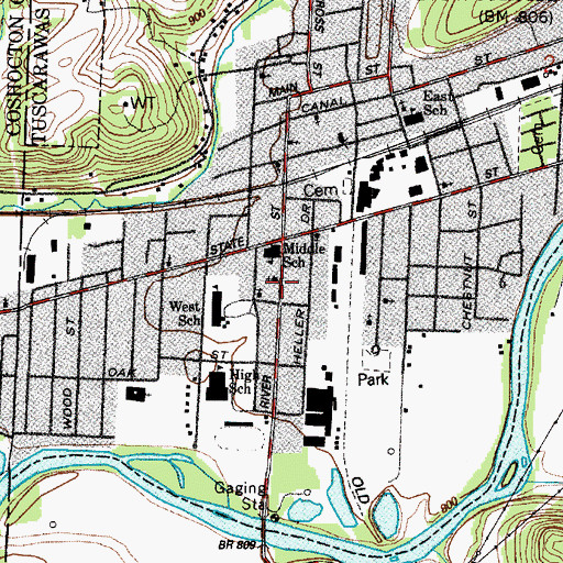 Topographic Map of Saint Francis De Sales Roman Catholic Church, OH