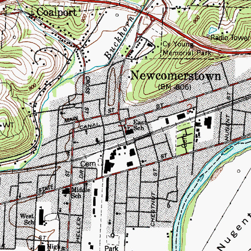 Topographic Map of Saint Pauls Evangelical Lutheran Church, OH