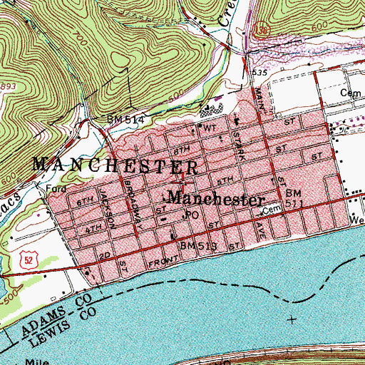 Topographic Map of Church of the Nazarene, OH