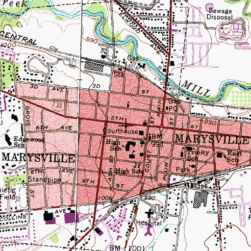 Topographic Map of First English Evangelical Lutheran Church, OH