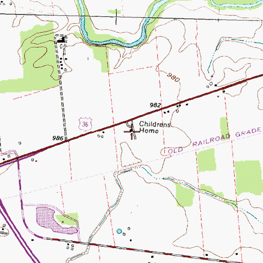 Topographic Map of Union County Childrens Home, OH