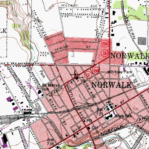 Topographic Map of Calvary Baptist Church, OH