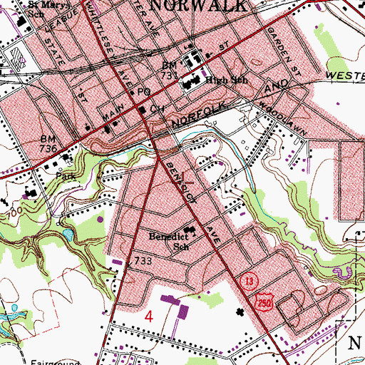Topographic Map of First Church of Christ, OH