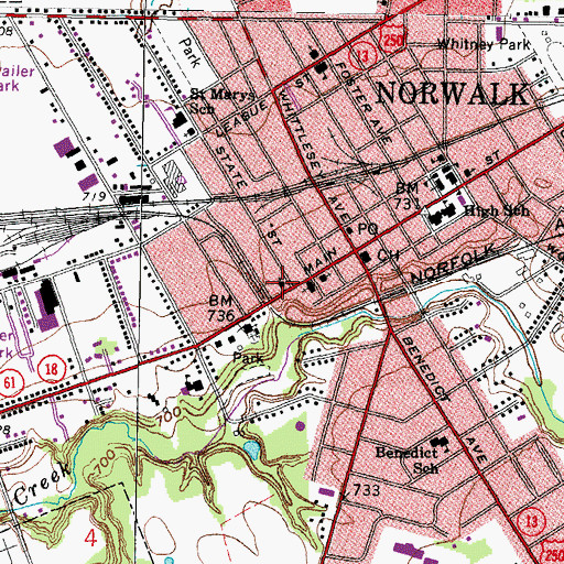Topographic Map of First Methodist Church, OH