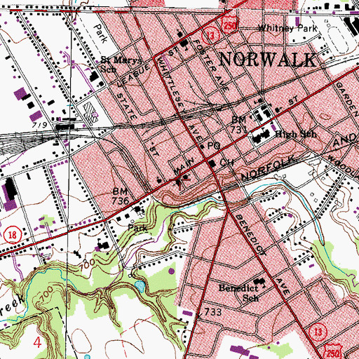 Topographic Map of First Presbyterian Church, OH