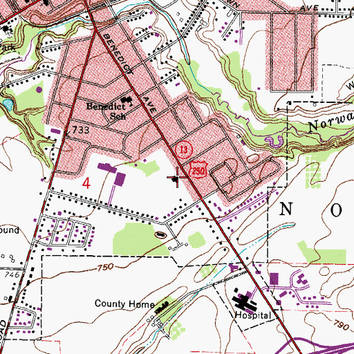 Topographic Map of Huron County Childrens Home, OH