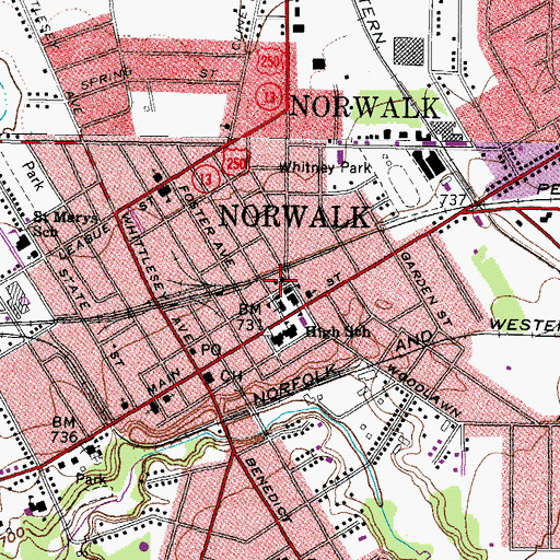 Topographic Map of Saint Pauls High School, OH