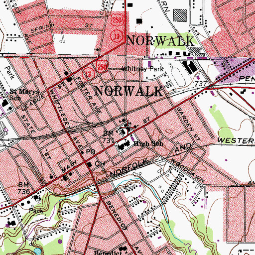 Topographic Map of Saint Pauls School, OH