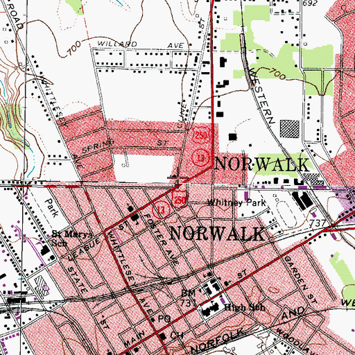 Topographic Map of Second Methodist Church, OH