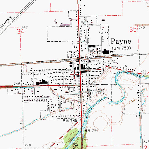 Topographic Map of Church of God, OH