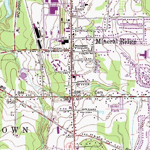Topographic Map of Church of Christ, OH