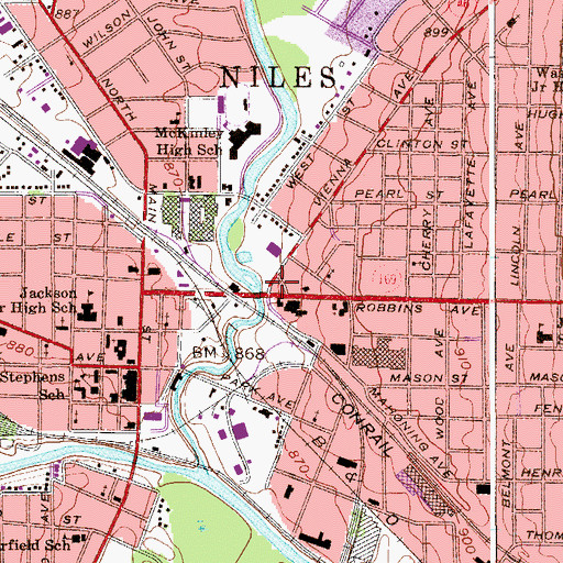 Topographic Map of Circle Park, OH