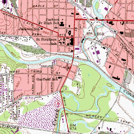 Topographic Map of Hungarian Presbyterian Church, OH