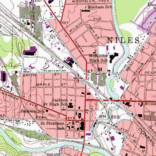 Topographic Map of Kingdom Hall of Jehovahs Witnesses, OH
