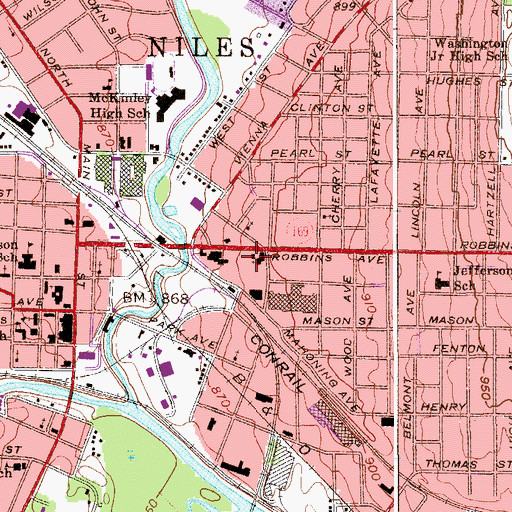 Topographic Map of Our Lady of Mount Carmel School, OH