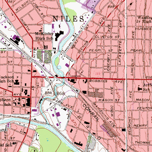 Topographic Map of Saint Lukes Episcopal Church, OH