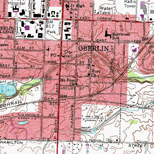 Topographic Map of Chapel of the Sacred Heart of Jesus, OH