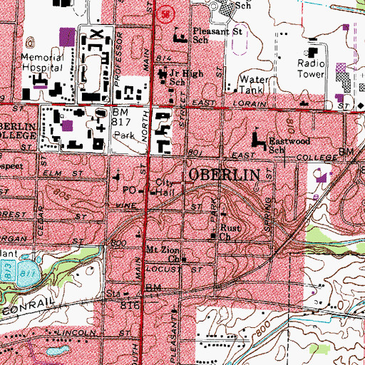 Topographic Map of Glorious Church of God in Christ (historical), OH