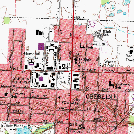 Topographic Map of James Bryant Chapel, OH