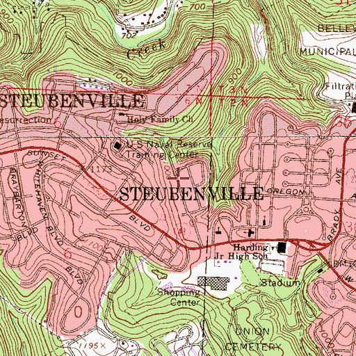 Topographic Map of Hollywood Addition, OH